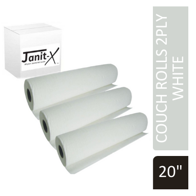 Janit-X Couch Rolls White 2ply 20inch 40m - NWT FM SOLUTIONS - YOUR CATERING WHOLESALER