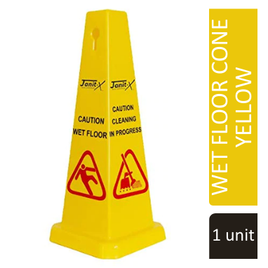 Janit-X Large Yellow Wet Floor Cone - NWT FM SOLUTIONS - YOUR CATERING WHOLESALER