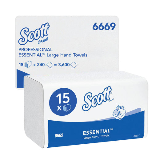 Scott 1-Ply Xtra Hand Towels I-Fold 240 Sheets (Pack of 15) 6669 - NWT FM SOLUTIONS - YOUR CATERING WHOLESALER