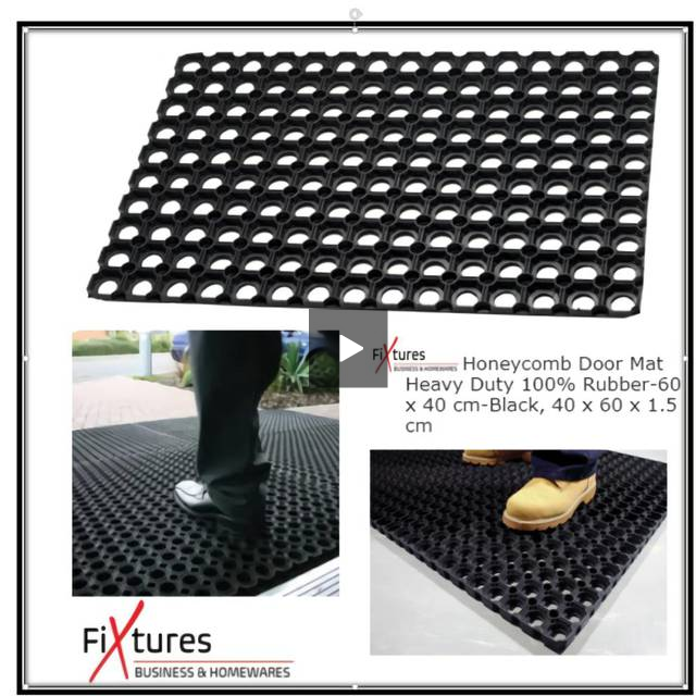 Fixtures Rubber Honeycomb 40x60cm Door Mat