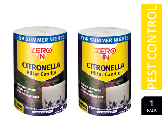 Zero In Citronella Pillar Candle (STV426) - NWT FM SOLUTIONS - YOUR CATERING WHOLESALER