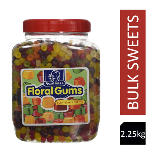 Squirrel Floral Gums, Scented Sweets 2.25kg Resealable Tub - NWT FM SOLUTIONS - YOUR CATERING WHOLESALER