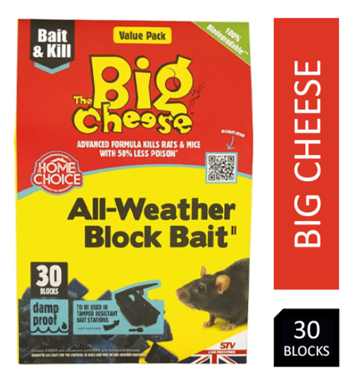 The Big Cheese All Weather Block Bait 30x10g (STV213) - NWT FM SOLUTIONS - YOUR CATERING WHOLESALER