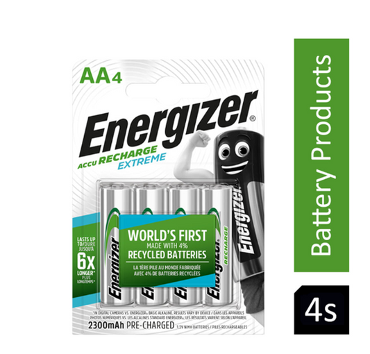 Energizer Rechargeable Extreme Battery AA Pack 4's - NWT FM SOLUTIONS - YOUR CATERING WHOLESALER