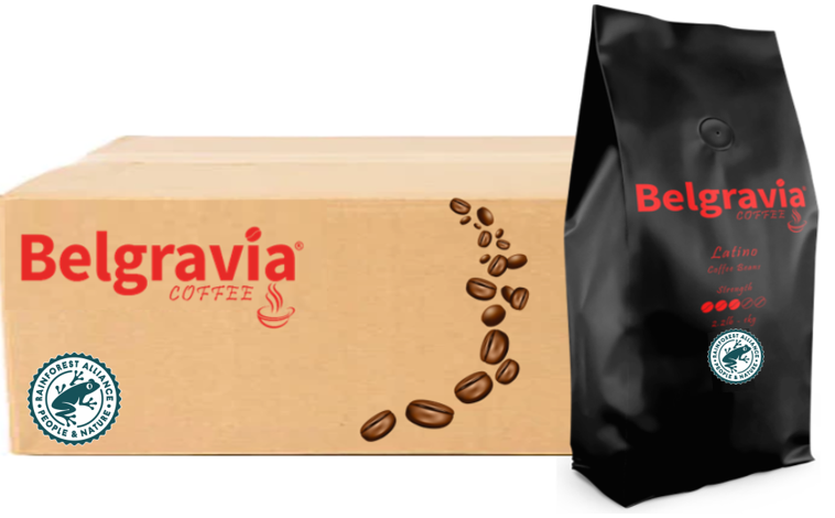 Belgravia Latino Blend Coffee Beans 1kg (Rain-Forest Alliance) - NWT FM SOLUTIONS - YOUR CATERING WHOLESALER