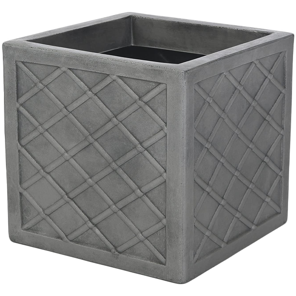 Lazio Pewter Large 38cm Square Planter