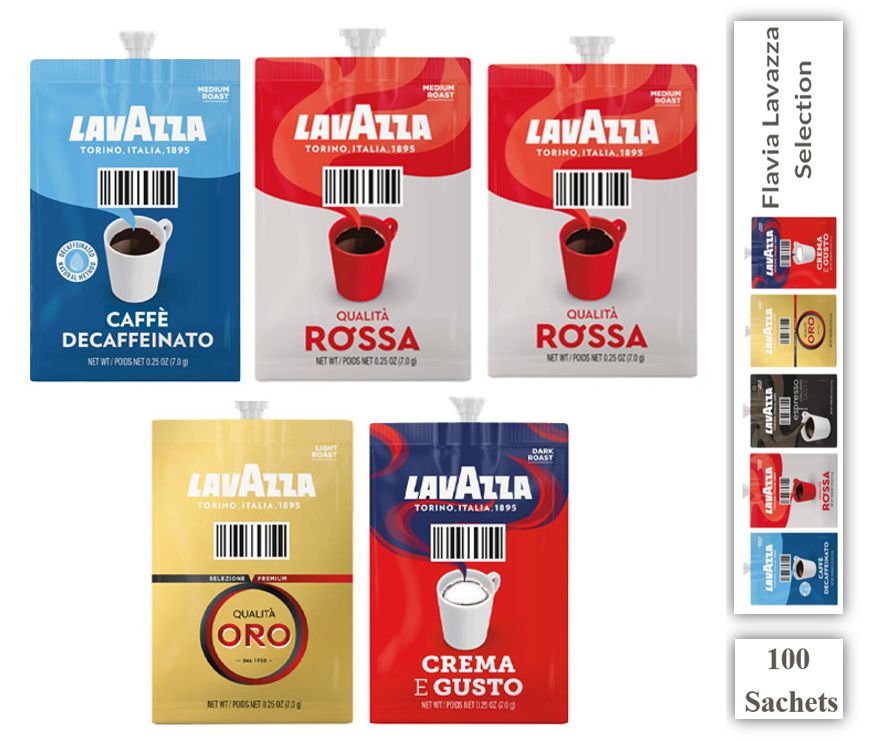 Flavia Lavazza Coffee Mixed Case Sachets 100's - NWT FM SOLUTIONS - YOUR CATERING WHOLESALER