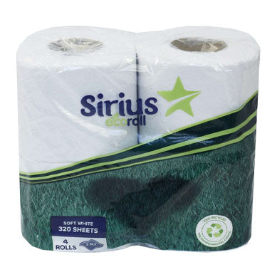 Eco Toilet Roll 2 Ply 320 Sheets 4's