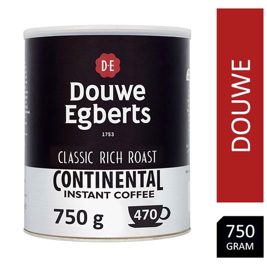 Douwe Egberts Continental Rich Dark Roast Instant Coffee 750g Tin - NWT FM SOLUTIONS - YOUR CATERING WHOLESALER