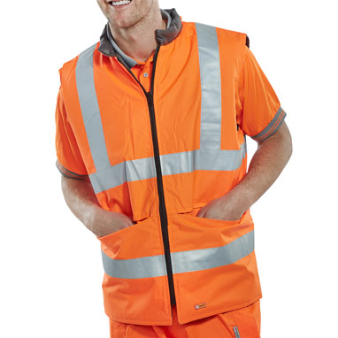 Beeswift Reversible Hi Vis Orange Small Bodywarmer - NWT FM SOLUTIONS - YOUR CATERING WHOLESALER
