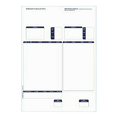 Sage (SE85S) Compatible A4 Statement/Remittance Advice Forms Pack 500's