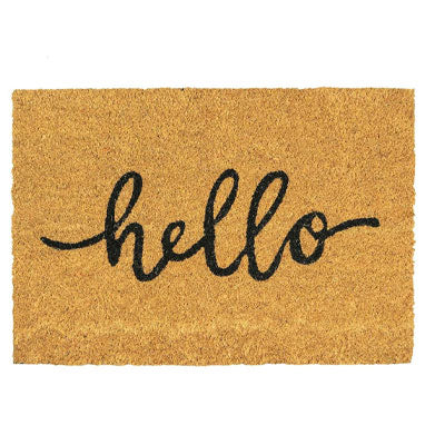 Fixtures Hello 33.5x60cm PVC Backed Coir Door Mat - NWT FM SOLUTIONS - YOUR CATERING WHOLESALER