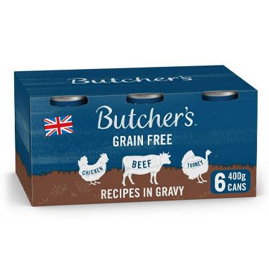 Butcher's Recipes in Gravy Dog Food Tins 6x400g