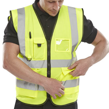 Executive Yellow Hi Vis Vest XXL - NWT FM SOLUTIONS - YOUR CATERING WHOLESALER