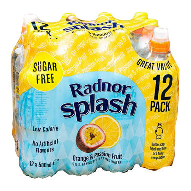 Radnor Splash Sugar Free Orange & Passionfruit 12x500ml