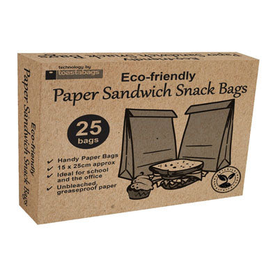 Planit Eco Friendly Paper Sandwich Bags 25's - NWT FM SOLUTIONS - YOUR CATERING WHOLESALER