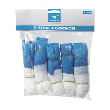 Glenwear Disposable Overshoes 5 Pairs One Size - NWT FM SOLUTIONS - YOUR CATERING WHOLESALER