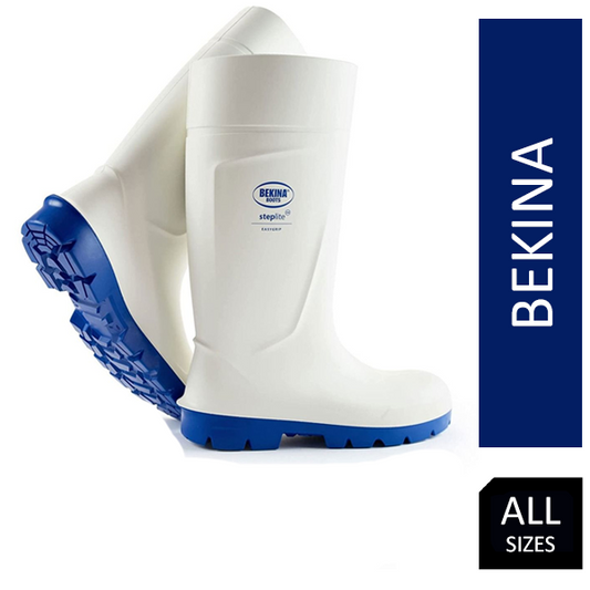 Bekina Steplite Easy Grip White Safety Wellies Size 3.5 - NWT FM SOLUTIONS - YOUR CATERING WHOLESALER