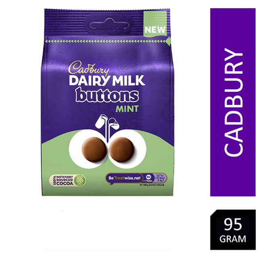 Cadbury Dairy Milk Buttons Mint Chocolate Bag 95g - NWT FM SOLUTIONS - YOUR CATERING WHOLESALER