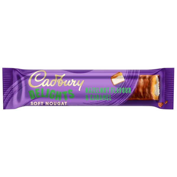Cadbury Delights Soft Nougat Hazelnut & Caramel Chocolate Pack 5
