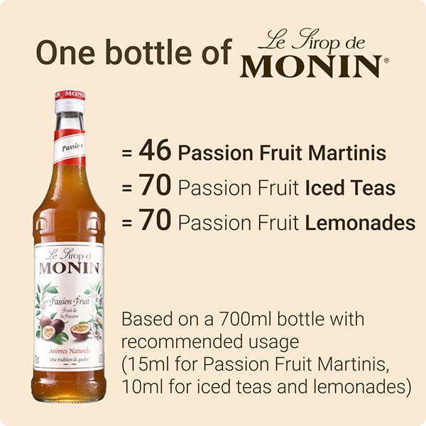 Monin Passion Fruit Coffee Syrup 700ml (Glass)