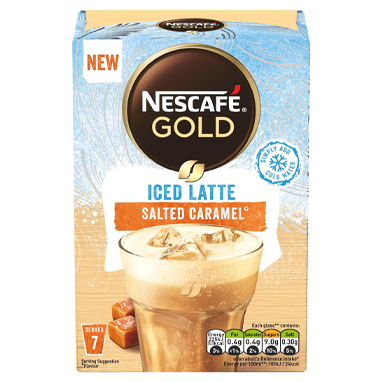 Nescafe Gold Iced Salted Caramel Instant Coffee Sachets 7x14.5g
