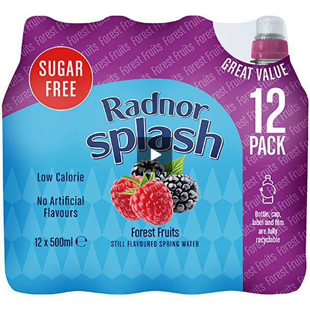 Radnor Splash Sugar Free Strawberry 12x500ml