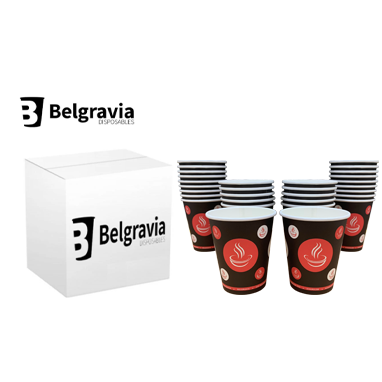 Belgravia 10oz Red Tea & Coffee Paper Cups 50's - NWT FM SOLUTIONS - YOUR CATERING WHOLESALER
