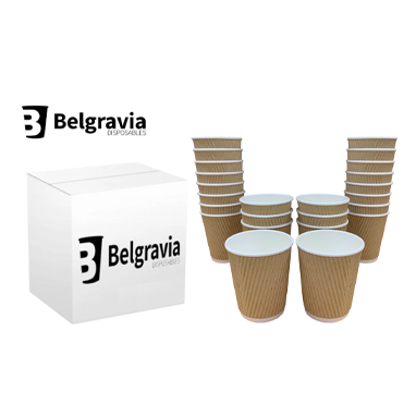 Belgravia 8oz Triple Walled Kraft Ripple Cups 25's