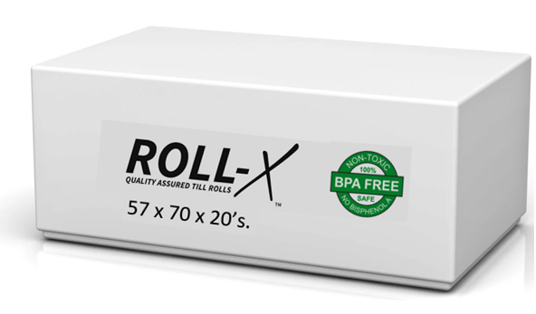 Roll-X Thermal Till Rolls BPA Free (57mm x 70mm) 20's  - NWT FM SOLUTIONS - YOUR CATERING WHOLESALER