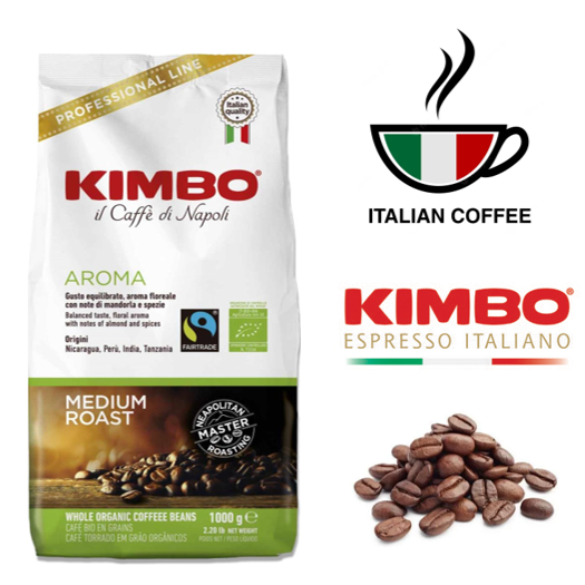 Kimbo Aroma 1kg Fairtrade & Organic Italian Coffee Beans