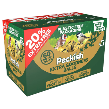 Peckish Extra Goodness Balls Tub 50's + 20% Extra - NWT FM SOLUTIONS - YOUR CATERING WHOLESALER