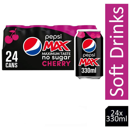 Pepsi Max Cherry Cans 24x330ml - NWT FM SOLUTIONS - YOUR CATERING WHOLESALER