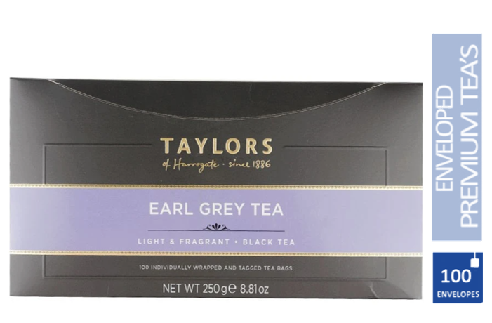 Taylors of Harrogate Earl Grey Enveloped Tea Pack 100Ãƒ¢Ã¢€š¬Ã¢€ž¢s - NWT FM SOLUTIONS - YOUR CATERING WHOLESALER
