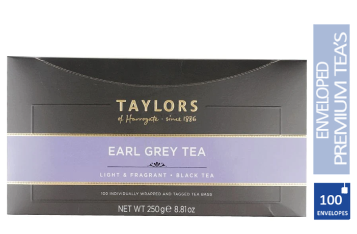 Taylors of Harrogate Earl Grey Enveloped Tea Pack 100ۉ€ž¢s - NWT FM SOLUTIONS - YOUR CATERING WHOLESALER