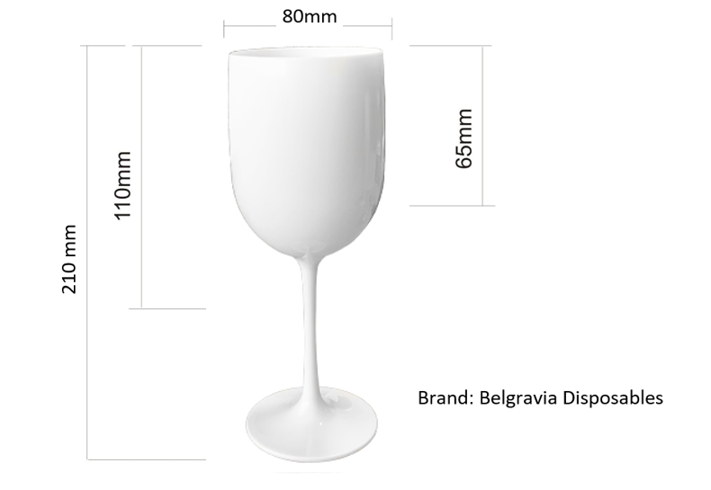 Belgravia White Plastic Wine/Champagne Glasses Pack 6"s