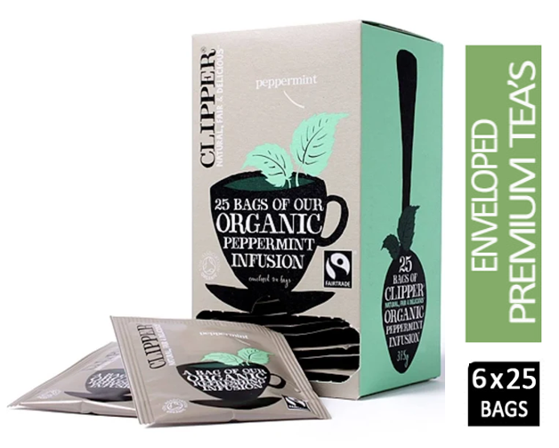 Clipper Fairtrade Organic Infusion Peppermint 25 Envelopes - NWT FM SOLUTIONS - YOUR CATERING WHOLESALER