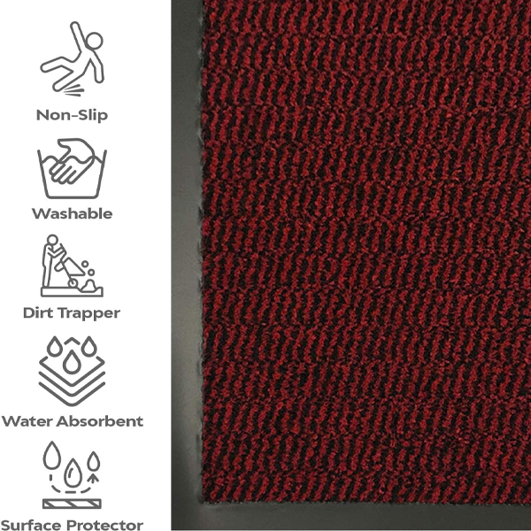 Fixtures Barrier Floor Mat 40cm x 60cm Red