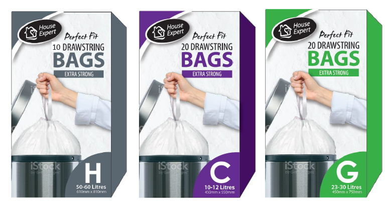 Perfect Fit White Peddle Bin Liners Size H 50-60 Litre Pack 10's - NWT FM SOLUTIONS - YOUR CATERING WHOLESALER