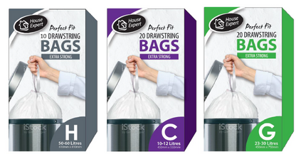 Perfect Fit White Peddle Bin Liners Size H 50-60 Litre Pack 10's - NWT FM SOLUTIONS - YOUR CATERING WHOLESALER