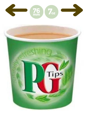 Kenco In-Cup PG Tips White 25's 76mm Paper Cups - NWT FM SOLUTIONS - YOUR CATERING WHOLESALER