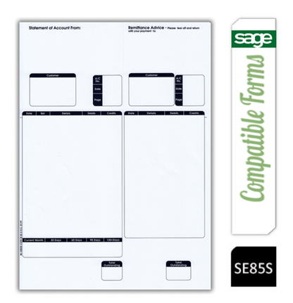 Sage (SE85S) Compatible A4 Statement/Remittance Advice Forms Pack 500's - NWT FM SOLUTIONS - YOUR CATERING WHOLESALER