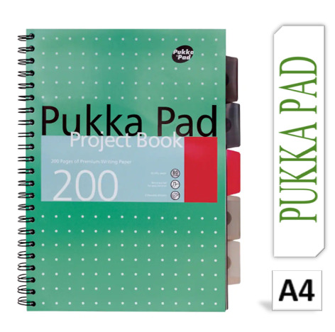 Pukka Pads Metalic Green A4 Project Book - NWT FM SOLUTIONS - YOUR CATERING WHOLESALER