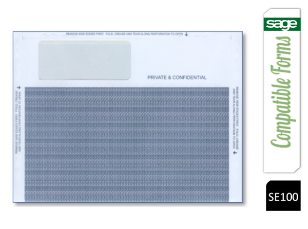 Sage (SE100) Tape Seal Payslip Mailers 100gsm Pack 500's - NWT FM SOLUTIONS - YOUR CATERING WHOLESALER