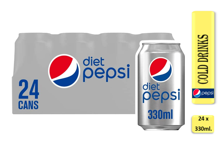 Diet Pepsi Cans 24x330ml - NWT FM SOLUTIONS - YOUR CATERING WHOLESALER