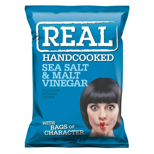 Real Crisps Sea Salt & Malt Vinegar 24x35g - NWT FM SOLUTIONS - YOUR CATERING WHOLESALER