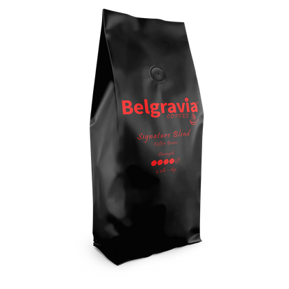 Belgravia Signature Premium Blended Coffee Beans 1kg, Produced with 100% Recyclable packaging.