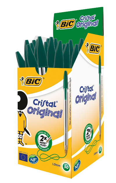 Bic Cristal Original Ballpoint Medium Green Pens 50's - NWT FM SOLUTIONS - YOUR CATERING WHOLESALER