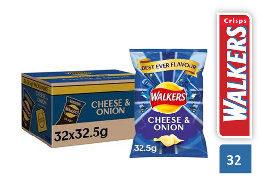 Walkers Crisps Cheese & Onion Pack 32's - NWT FM SOLUTIONS - YOUR CATERING WHOLESALER