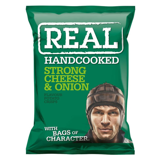 Real Crisps Strong Cheese & Onion 24x35g - NWT FM SOLUTIONS - YOUR CATERING WHOLESALER